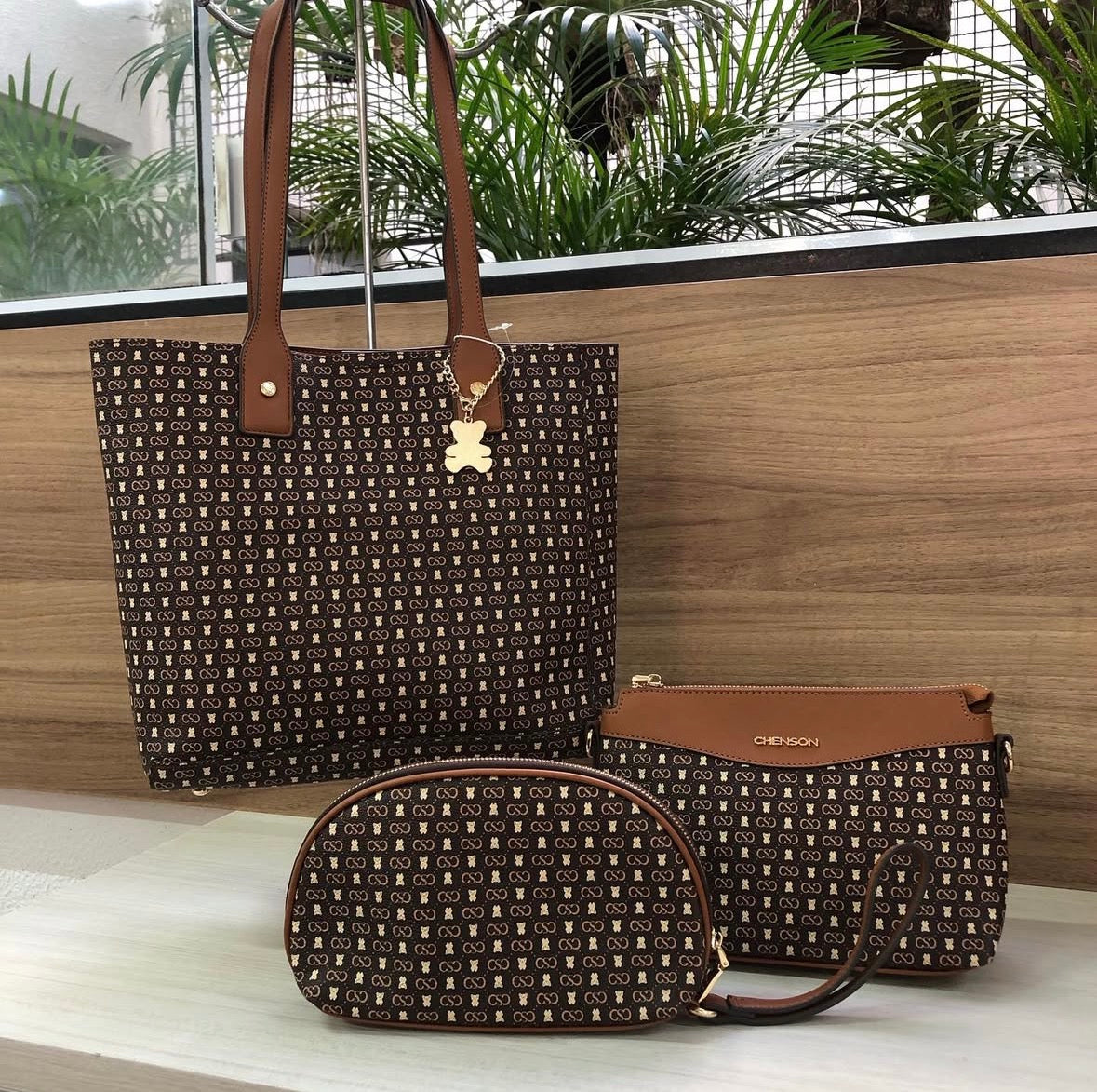 Cartera Chenson 3 piezas Medidas aprox: 30x35x11